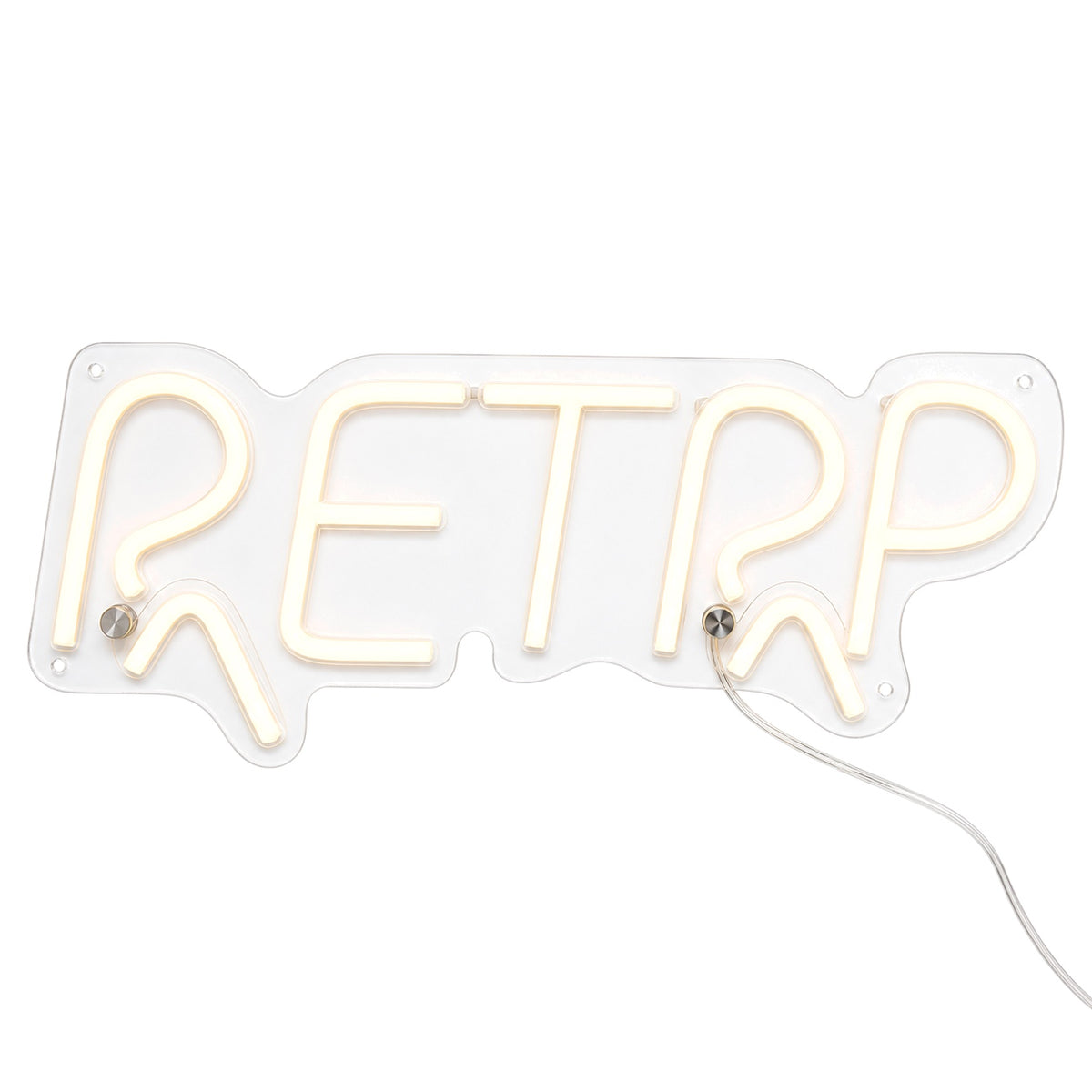 RETRP Custom LED Neon Sign, Personalized Text, Clear Acrylic