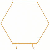 6.5FT Gold Hexagon Wedding Arch Stand – Metal Ceremony Backdrop Frame