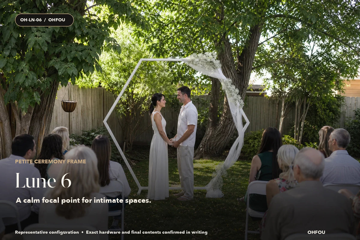 Lune 6 Petite Ceremony Frame | Matte Ivory Open Hexagon