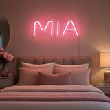 RETRP Custom Name LED Neon Sign, Soft Pink, Clear Acrylic