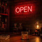 RETRP Retro OPEN LED Neon Sign, Red, Clear Acrylic
