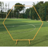 6.5FT Gold Hexagon Wedding Arch Stand – Metal Ceremony Backdrop Frame
