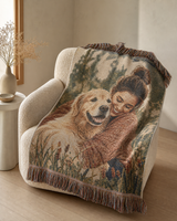 Oohfu Personalized Woven Photo Blanket, Custom Tapestry Throw