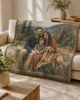 Oohfu Personalized Woven Photo Blanket, Custom Tapestry Throw
