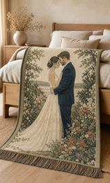 Oohfu Personalized Woven Photo Blanket, Custom Tapestry Throw