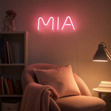 RETRP Custom Name LED Neon Sign, Soft Pink, Clear Acrylic
