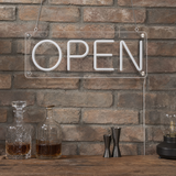 RETRP Retro OPEN LED Neon Sign, Red, Clear Acrylic