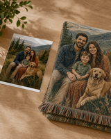 Oohfu Personalized Woven Photo Blanket, Custom Tapestry Throw