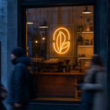 RETRP Custom Business Logo LED Neon Sign, Clear Acrylic