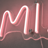 RETRP Custom Name LED Neon Sign, Soft Pink, Clear Acrylic