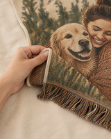 Oohfu Personalized Woven Photo Blanket, Custom Tapestry Throw