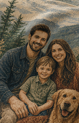 Oohfu Personalized Woven Photo Blanket, Custom Tapestry Throw
