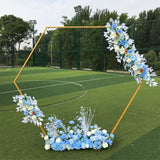 6.5FT Gold Hexagon Wedding Arch Stand – Metal Ceremony Backdrop Frame