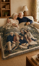 Oohfu Personalized Woven Photo Blanket, Custom Tapestry Throw