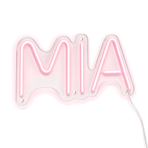 RETRP Custom Name LED Neon Sign, Soft Pink, Clear Acrylic