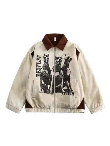 OHFRU Vintage Graffiti Doberman Jacket