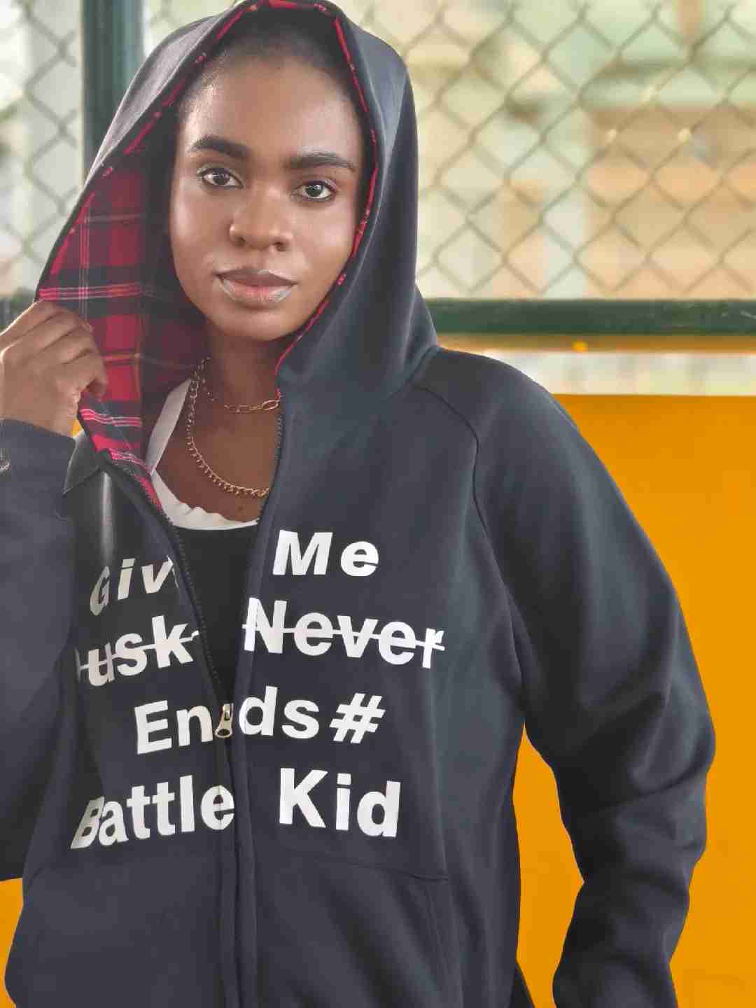 OHFRU Hooded Checkered Hoodie