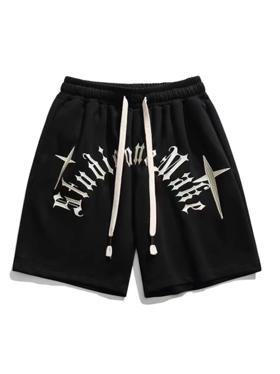 OHFRU Cross Letter Embroidered Sports Shorts